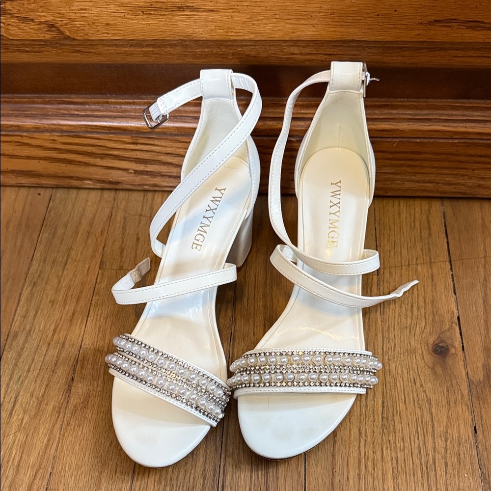 White Strappy Women's Heels